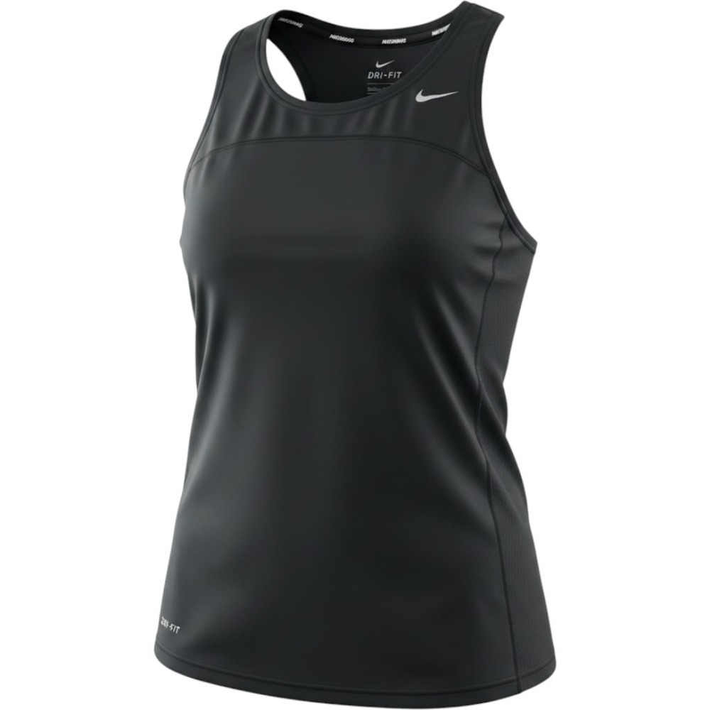Nike Running Dri-FIT Racerback Tank Top Black Womens Medium Reflective Strip